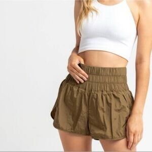 Free People The Way Home Short in Army Olive Green